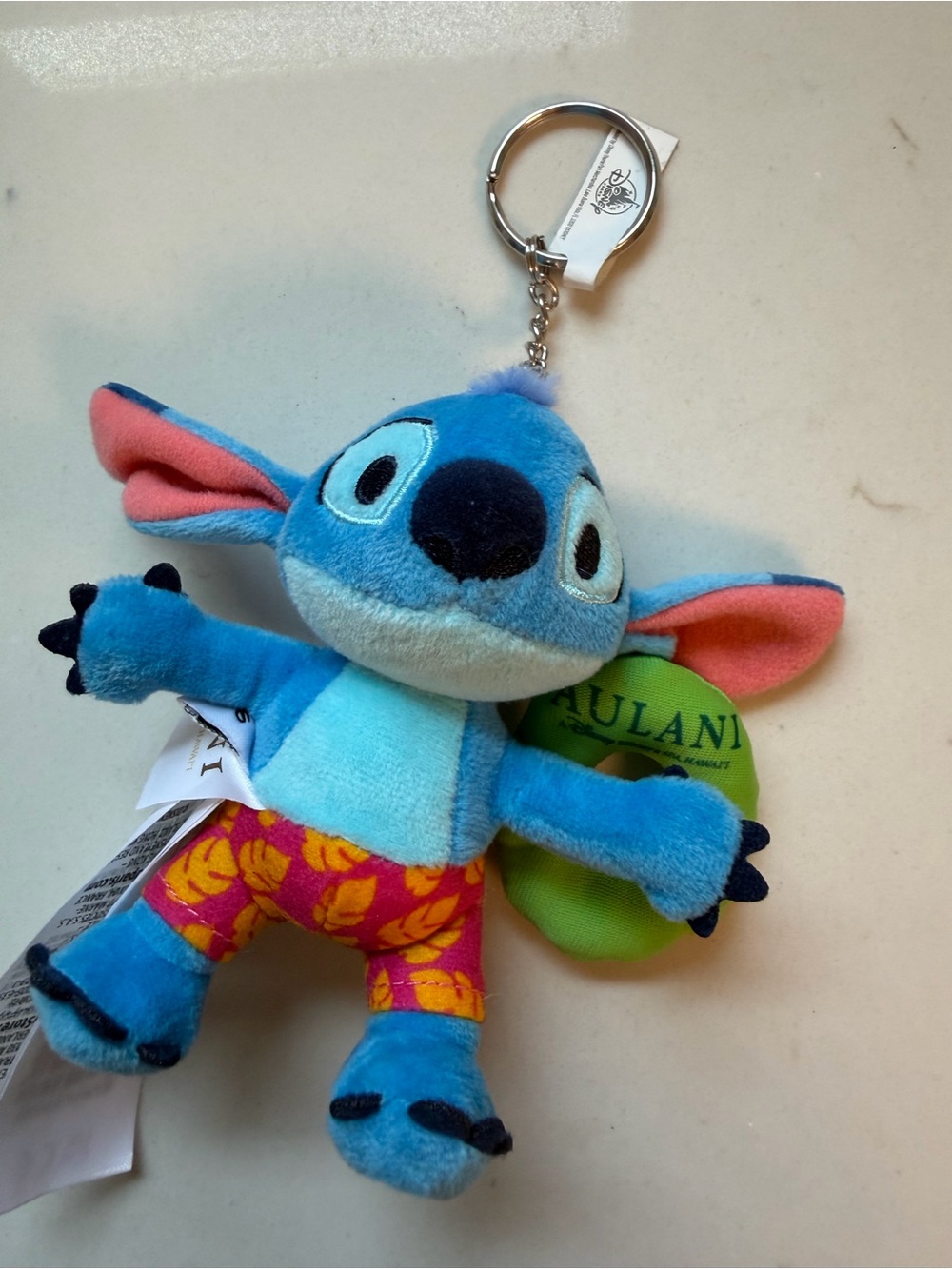 Disney Stitch aulani floatie Plush Keychain - Blue